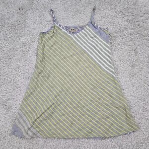 Flax Womens Linen Stripe Sleeveless Dress Size P Mixed Panel Coastal Beach